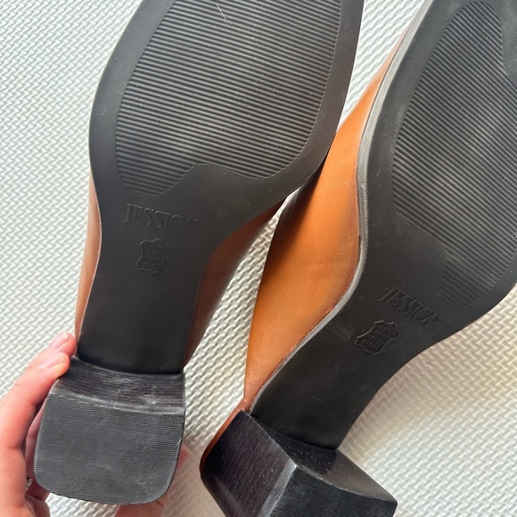 Jessica Tiffany Women’s Leather Brown Slip-On Healed Shoes Made in Brazil - Picture 5 of 11